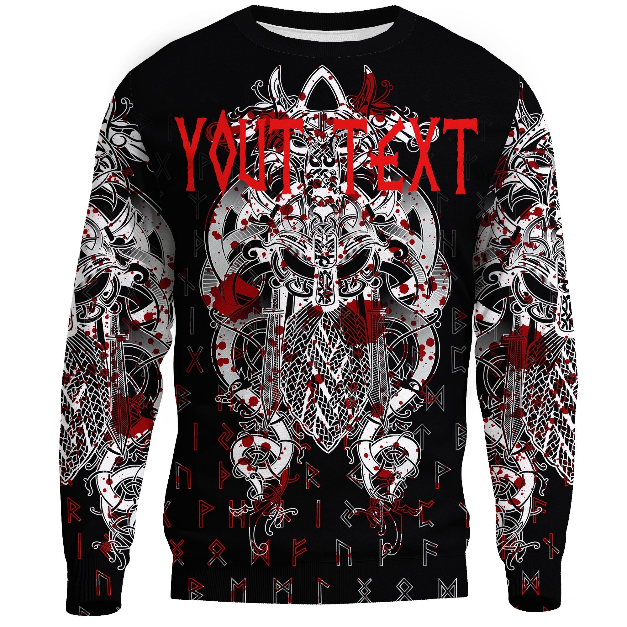 (Custom) Viking Tyr Tattoo Blood Sweatshirts RLT12 - Wonder Print Shop