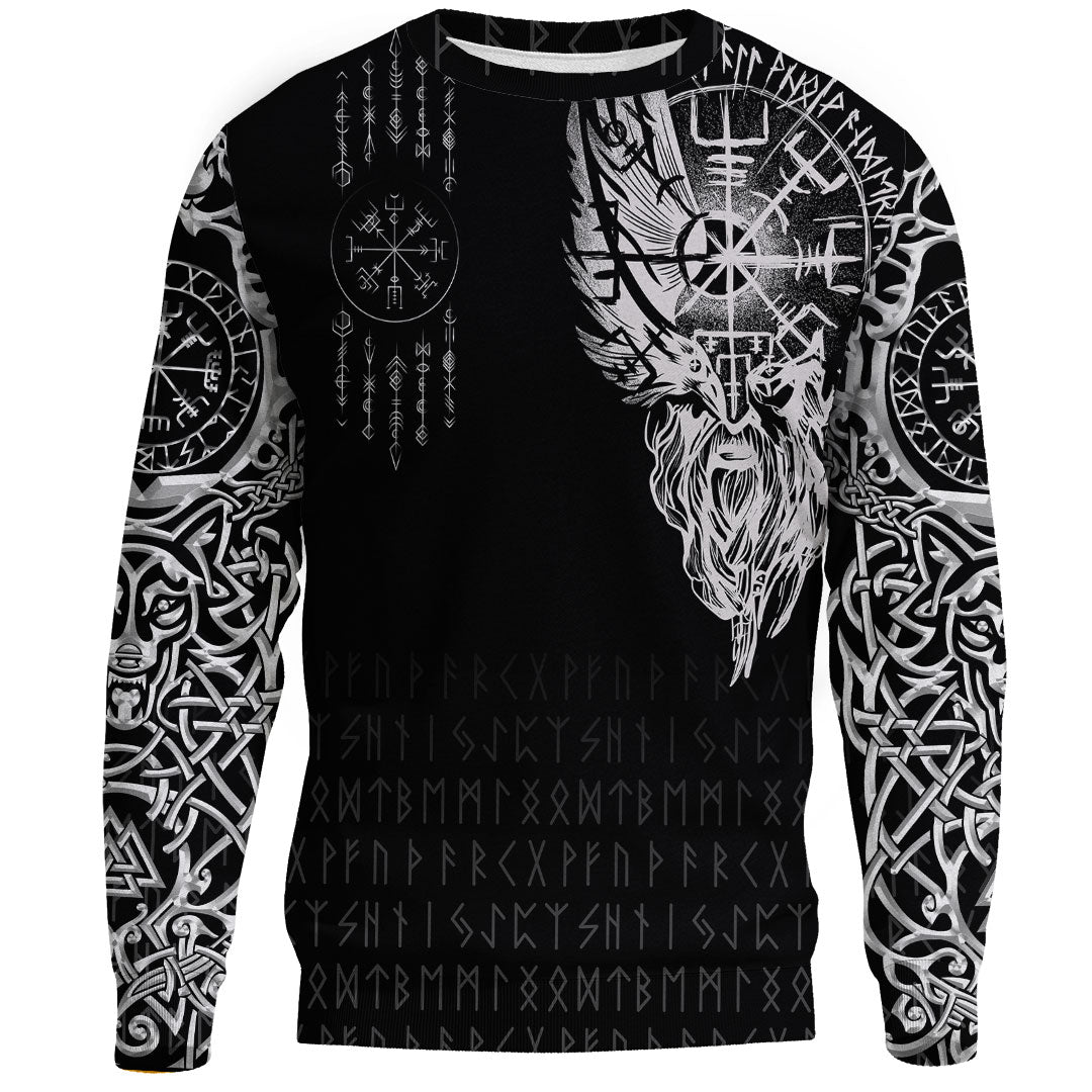 Viking Clothing Viking Compass Vegvisir Tattoo Sweatshirts RLT12 - Wonder Print Shop