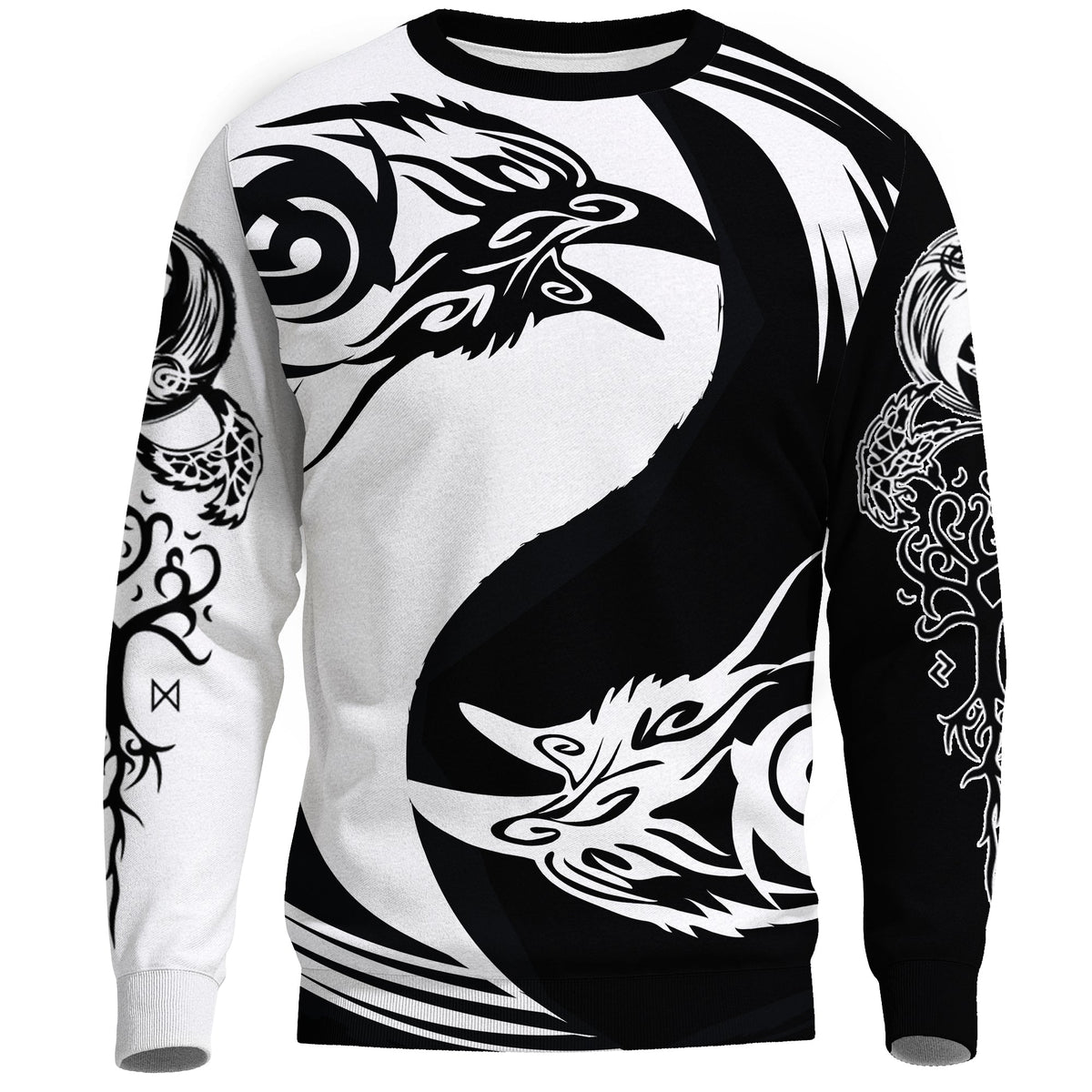 Viking Sweatshirt - Ying Yang Raven RLT12 - Wonder Print Shop