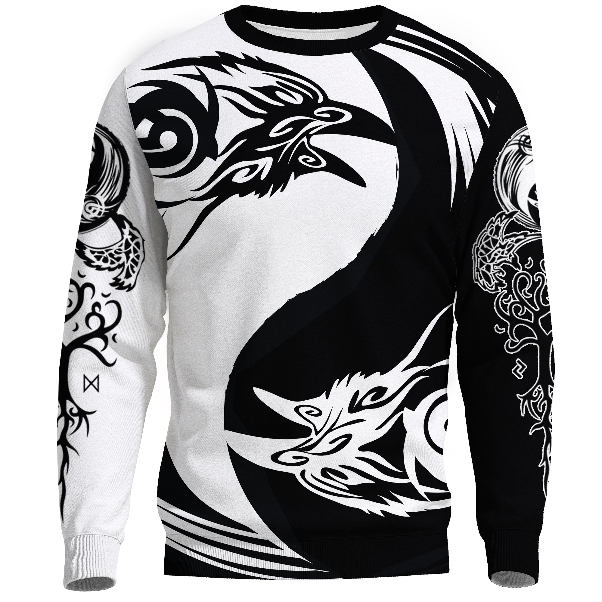 Viking Sweatshirt - Ying Yang Raven RLT12 - Wonder Print Shop