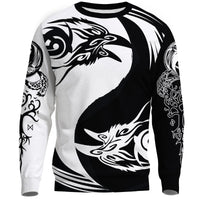 Viking Sweatshirt - Ying Yang Raven RLT12 - Wonder Print Shop