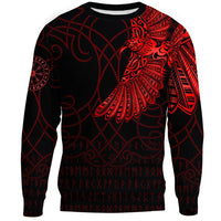 Viking Clothing Viking Odins Raven Tattoo Red Version Sweatshirts RLT12 - Wonder Print Shop