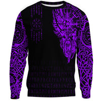 Viking Clothing Viking Compass Vegvisir Tattoo Purple Version Sweatshirts RLT12 - Wonder Print Shop