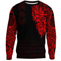 Viking Clothing Viking Compass Vegvisir Tattoo Red Version Sweatshirts RLT12 - Wonder Print Shop