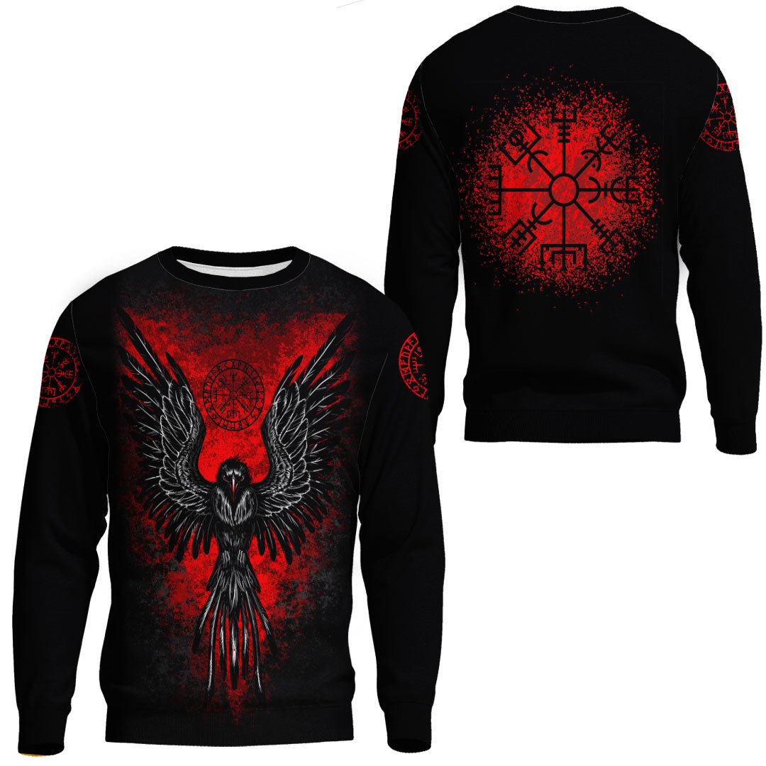 Viking Viking Raven Vegvisir Sweatshirt RLT12 - Wonder Print Shop