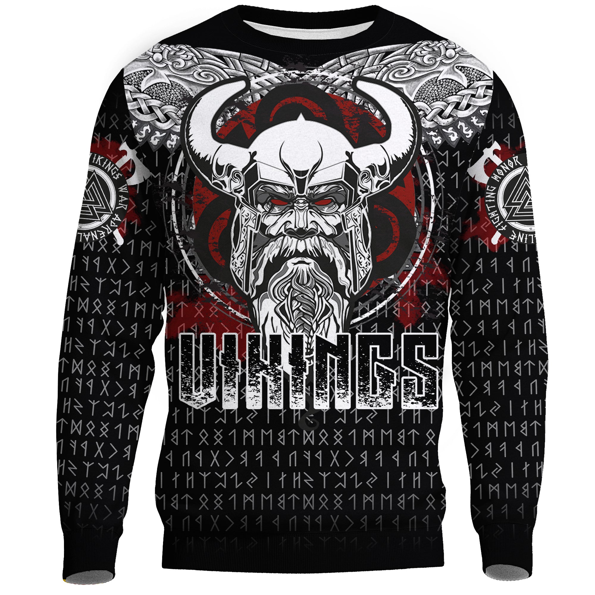 Viking Odin Honor Sweatshirt - Viking Pattern RLT12 - Wonder Print Shop