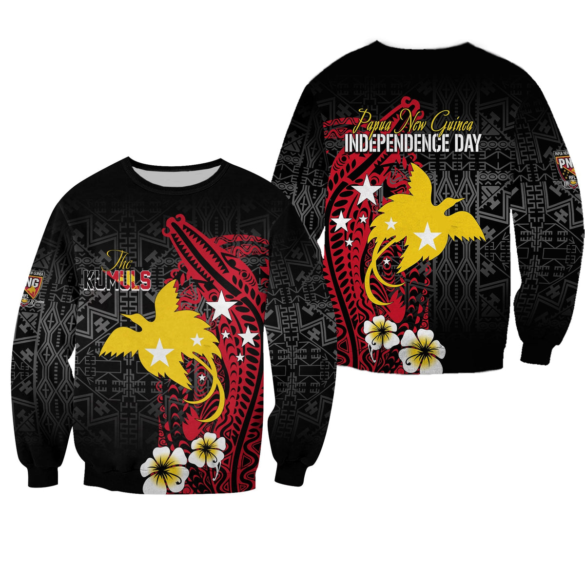 Papua New Guinea Independence Sweatshirt PNG Kumuls - Tribal Crocodile - Wonder Print Shop