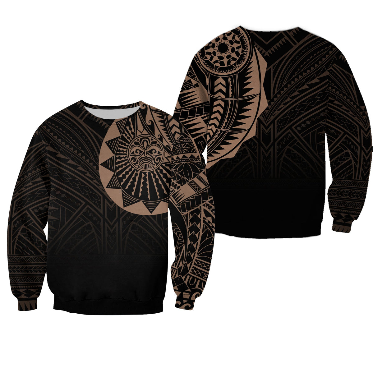 Polynesian Full Sleeve Tattoo Sweatshirt Blush Color - Wonder Print Shop