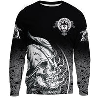 Skull Viking Sweatshirt Ornate Pattern RLT12 - Wonder Print Shop
