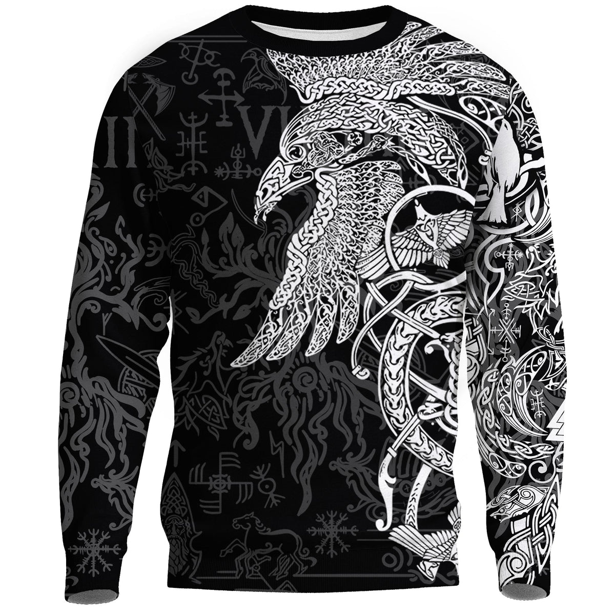 Viking Sweatshirt - Special Raven Tattoo RLT12 - Wonder Print Shop
