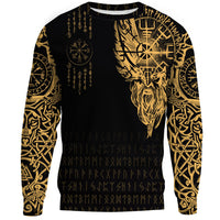 Viking Clothing Viking Compass Vegvisir Tattoo Gold Version Sweatshirts RLT12 - Wonder Print Shop