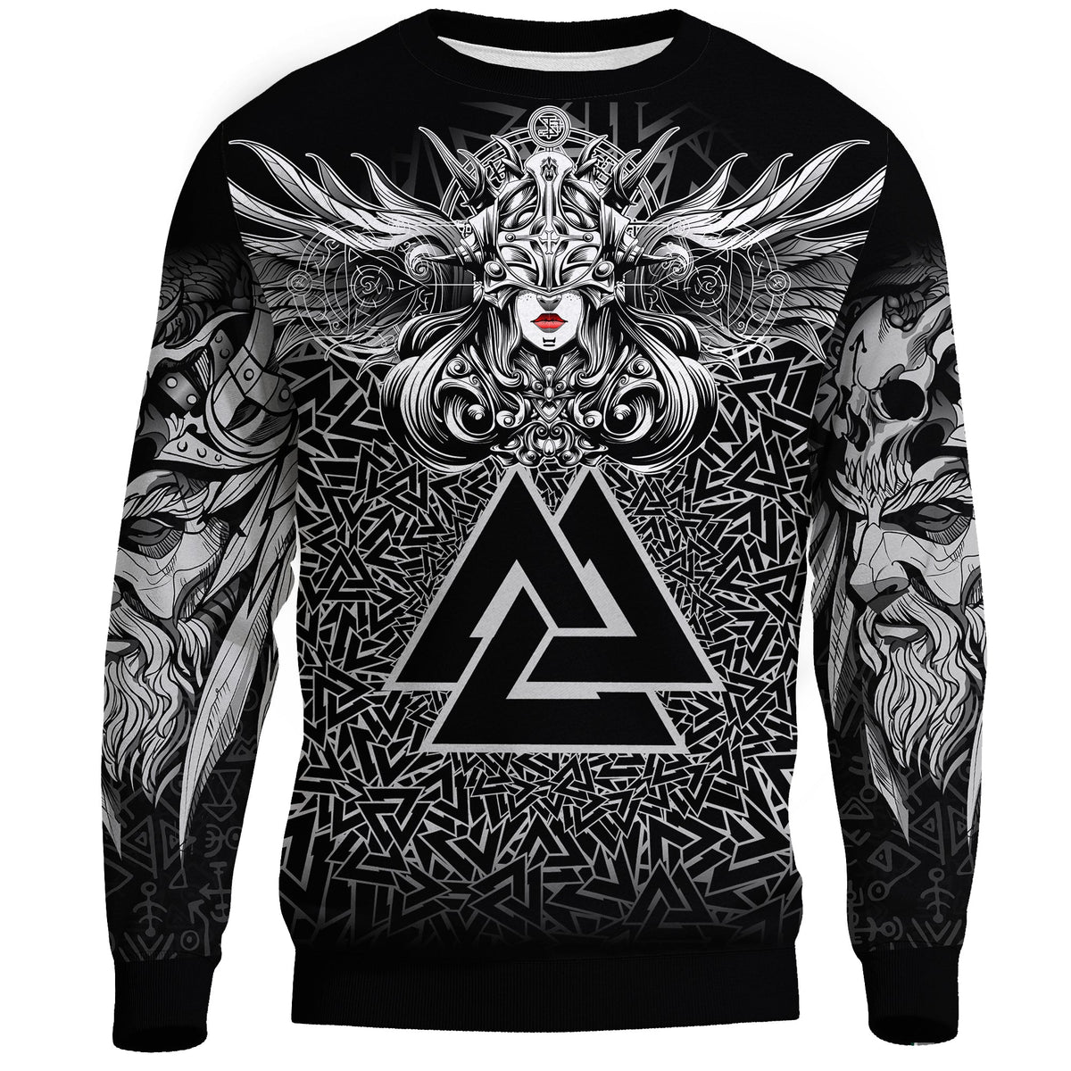 Viking Valkyrie Sweatshirt - Valknut Pattern RLT12 - Wonder Print Shop