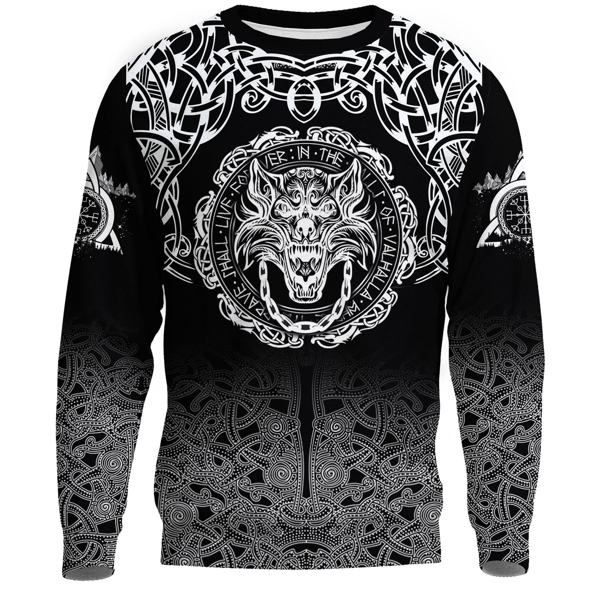 Fenrir Valhalla Sweatshirt - Ornate Pattern 1 RLT12 - Wonder Print Shop