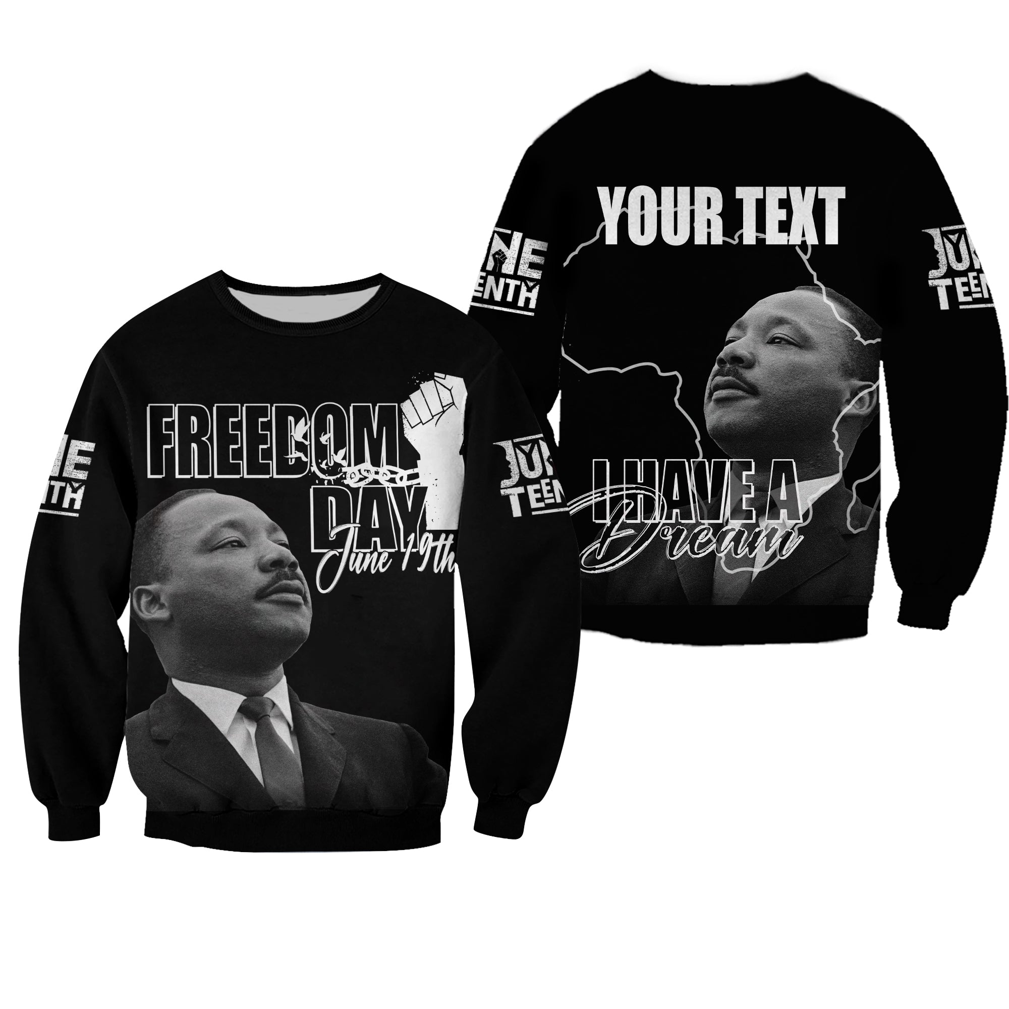 Juneteenth MLK Personalised Sweatshirt Freedom Day - Wonder Print Shop