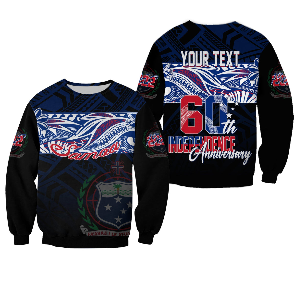 Samoa Personalised Sweatshirt 60th Independence Anniversary - Wonder Print Shop