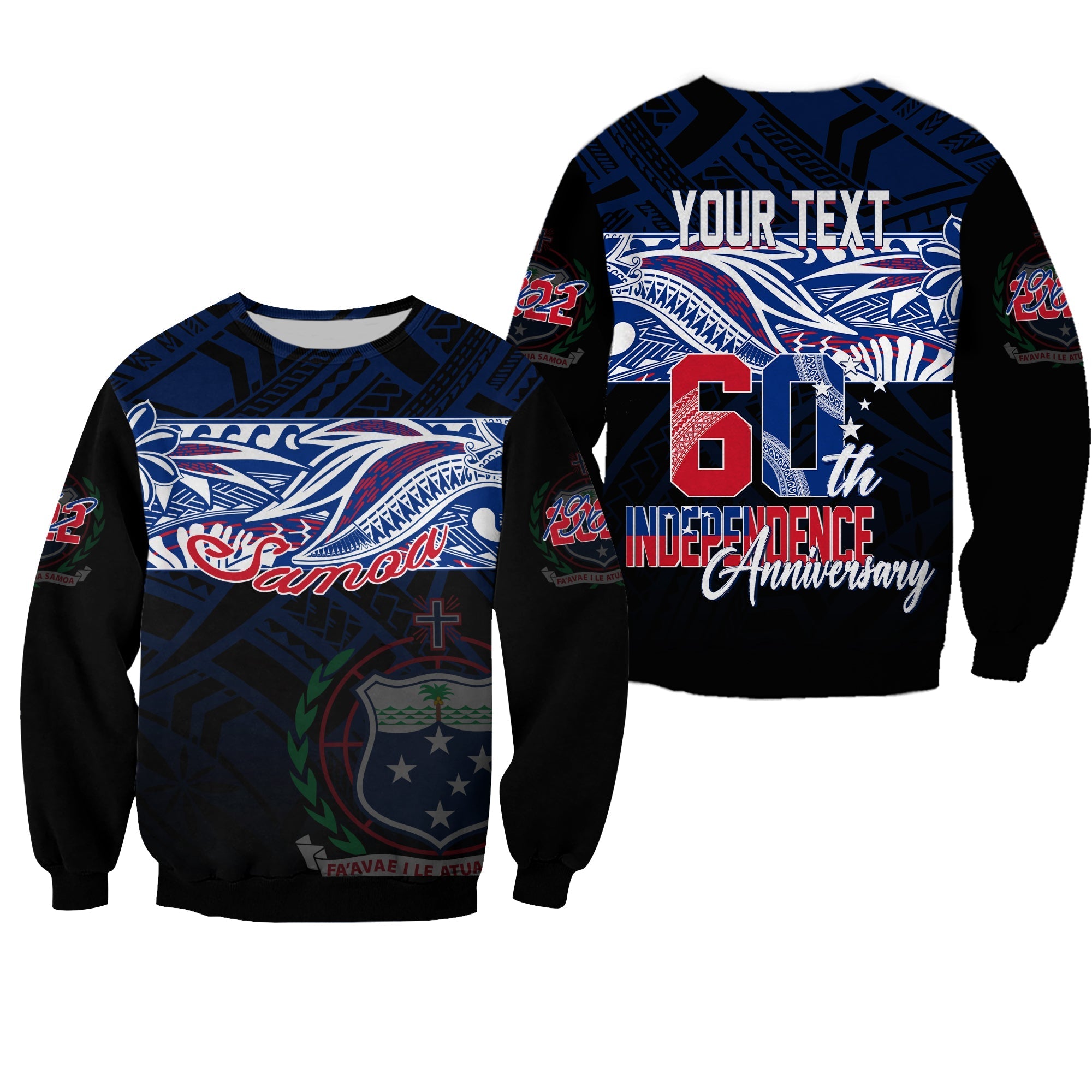 Samoa Personalised Sweatshirt 60th Independence Anniversary - Wonder Print Shop