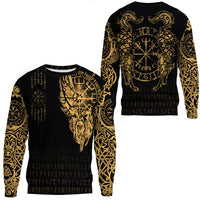 Viking Clothing Viking Compass Vegvisir Tattoo Gold Version Sweatshirts RLT12 - Wonder Print Shop