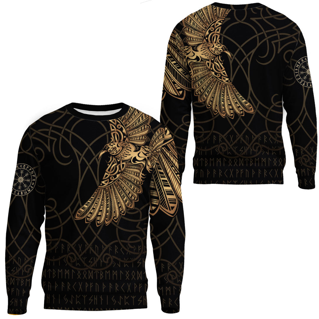 Viking Clothing Viking Odin's Celtic Ravens Gold Version Sweatshirts RLT12 - Wonder Print Shop