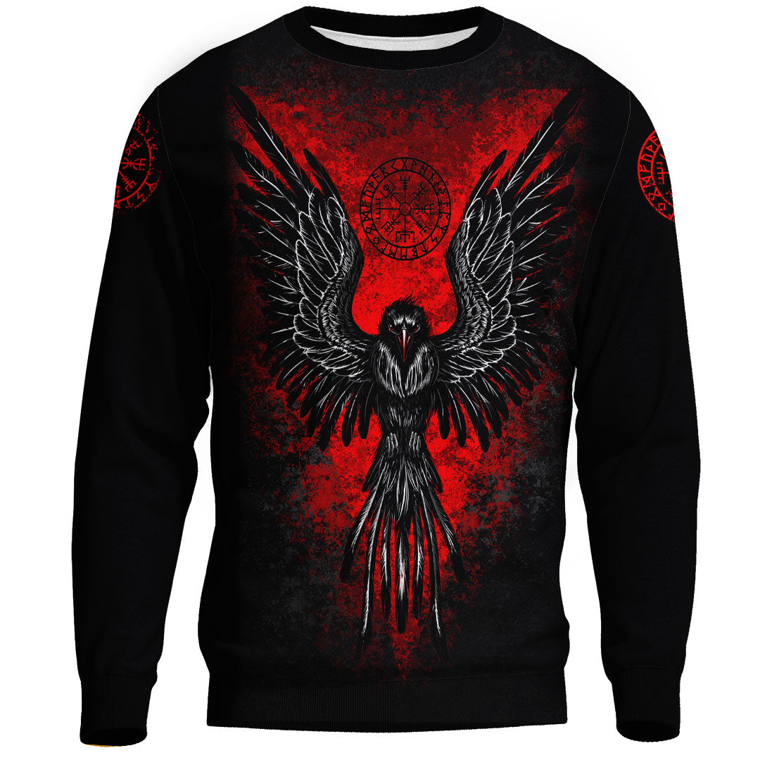 Viking Viking Raven Vegvisir Sweatshirt RLT12 - Wonder Print Shop