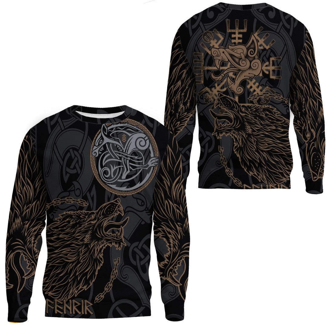 Viking Clothing Viking Fenrir Norse Wolf Sweatshirts RLT12 - Wonder Print Shop