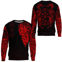 Viking Clothing Viking Compass Vegvisir Tattoo Red Version Sweatshirts RLT12 - Wonder Print Shop