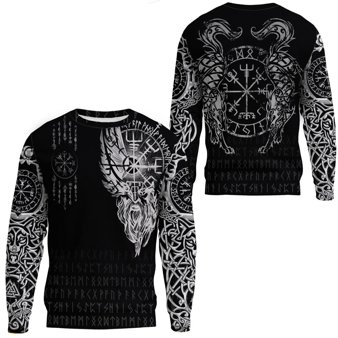 Viking Clothing Viking Compass Vegvisir Tattoo Sweatshirts RLT12 - Wonder Print Shop