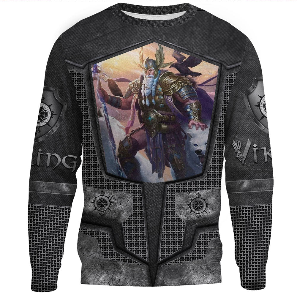 Viking Clothing Armor 3D Style Viking Odin Sweatshirts RLT12 - Wonder Print Shop