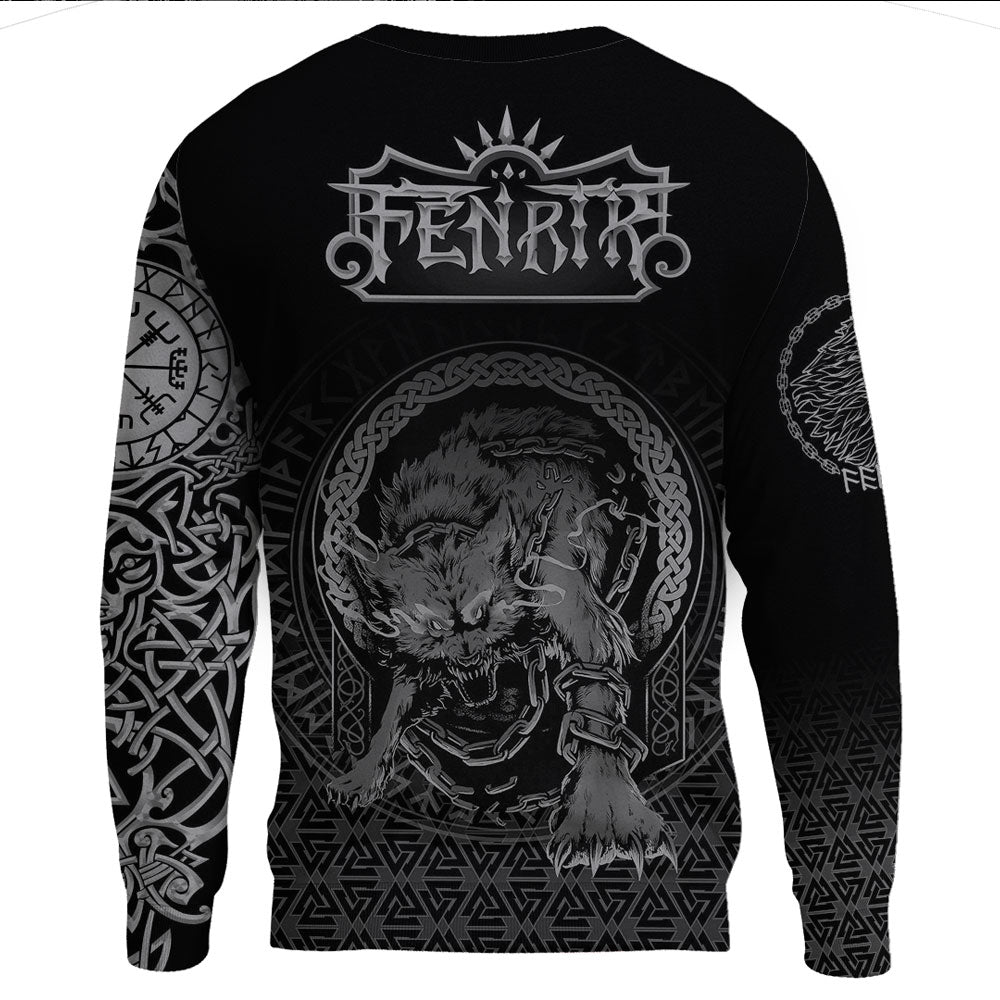 Viking Clothing Viking Fenrir Norse 3D Tattoo Sweatshirts RLT12 - Wonder Print Shop