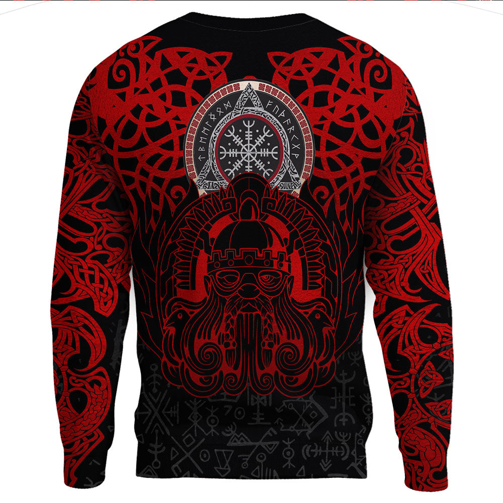 Viking Clothing Viking Odin Helm Of Awe (Red) Sweatshirts RLT12 - Wonder Print Shop