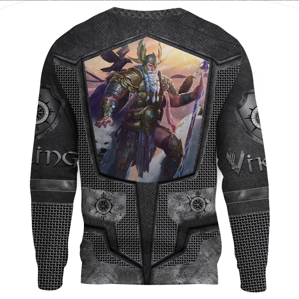 Viking Clothing Armor 3D Style Viking Odin Sweatshirts RLT12 - Wonder Print Shop