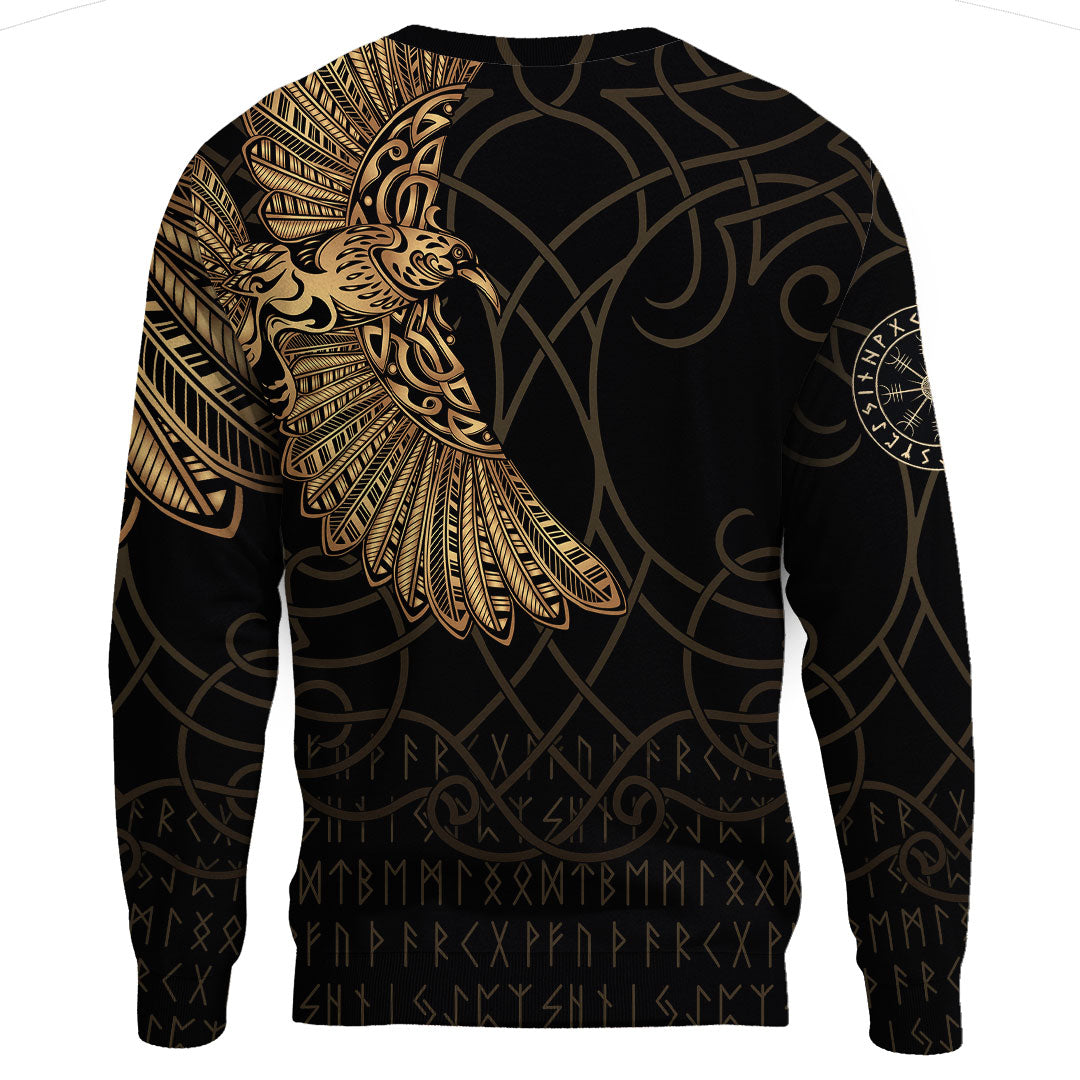 Viking Clothing Viking Odin's Celtic Ravens Gold Version Sweatshirts RLT12 - Wonder Print Shop