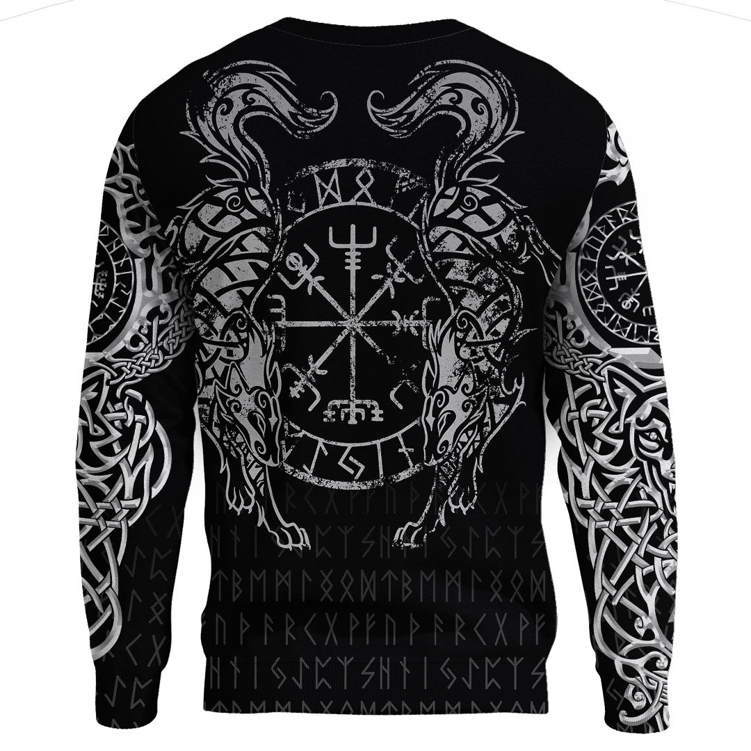 Viking Clothing Viking Compass Vegvisir Tattoo Sweatshirts RLT12 - Wonder Print Shop