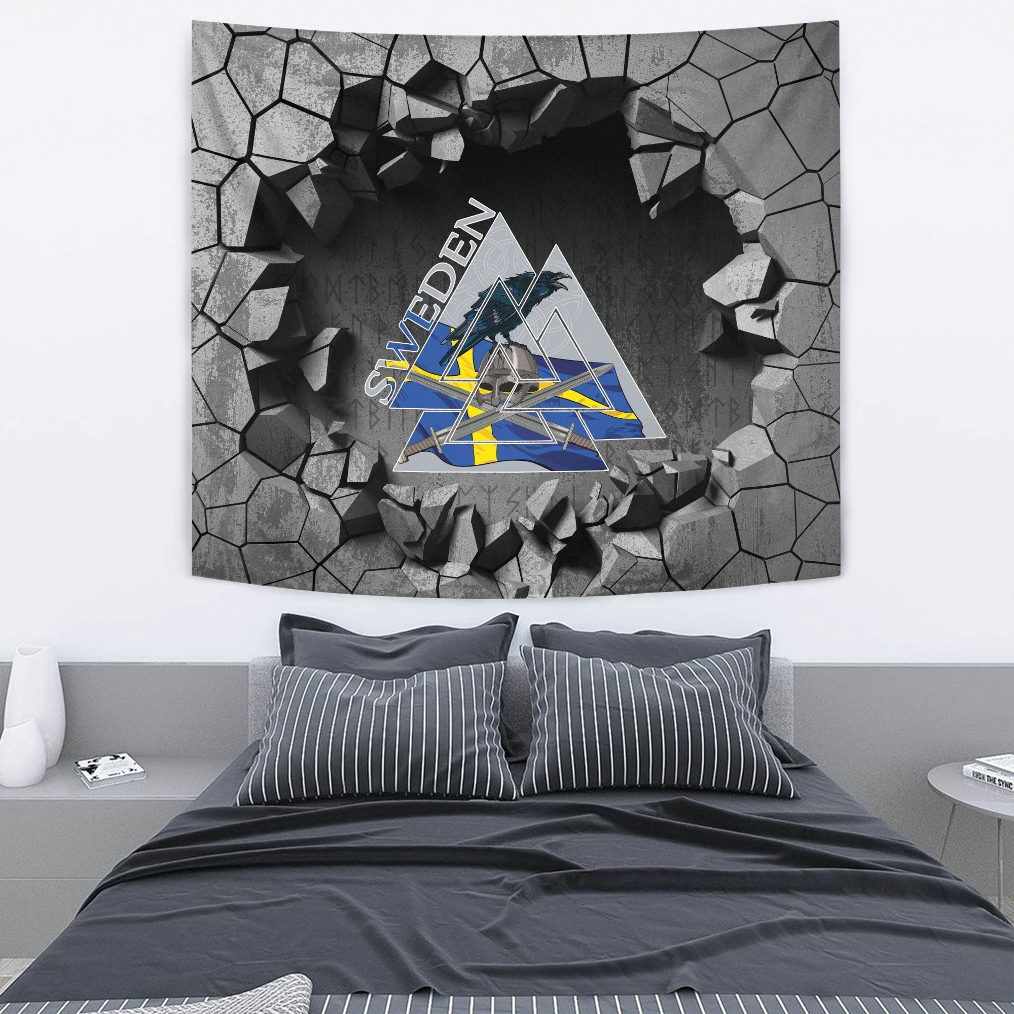 Viking Tapestry - Stylized Wolf In Ethnic Tapestry RLT12 - Wonder Print Shop