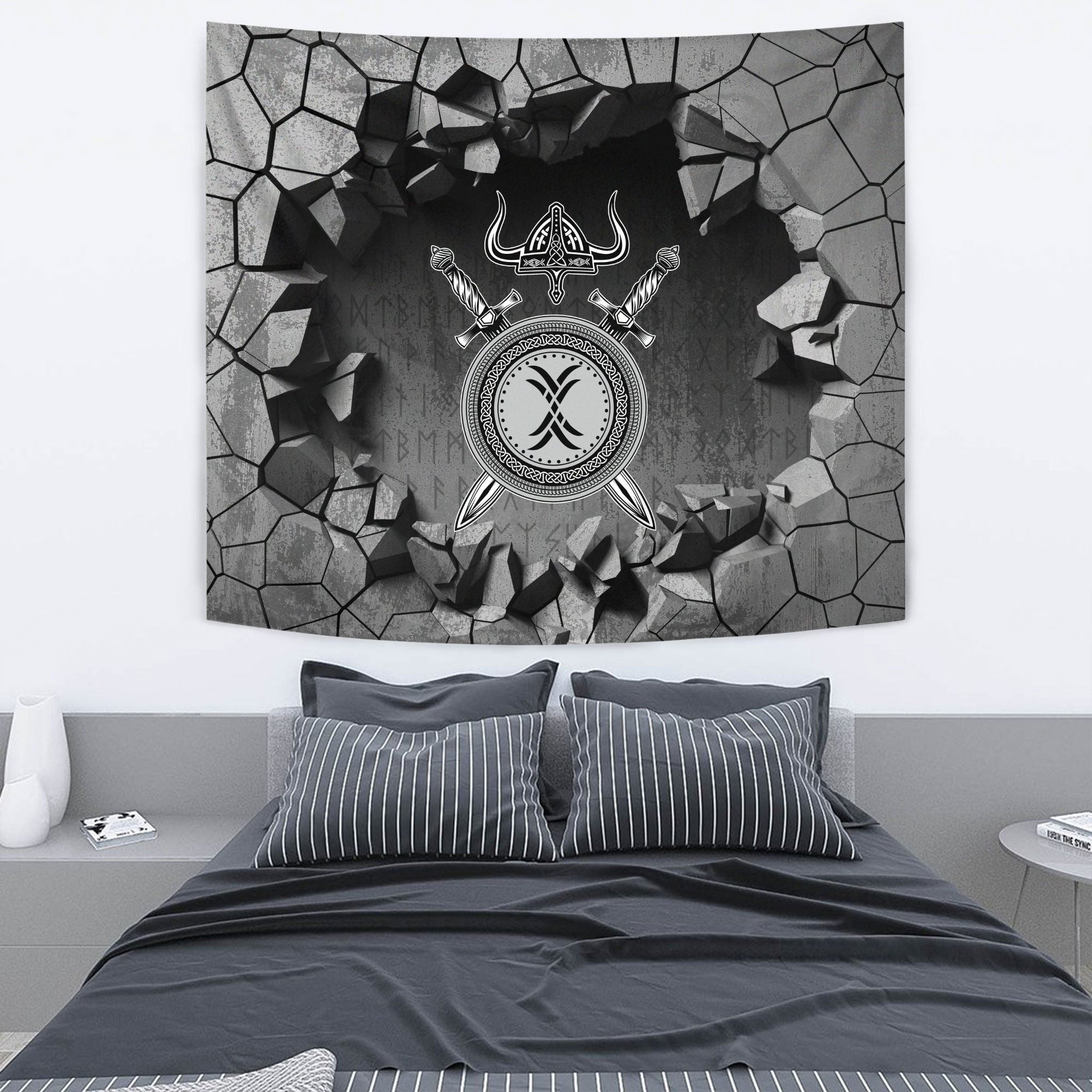 Viking Tapestry - Stylized Wolf Tapestry RLT12 - Wonder Print Shop