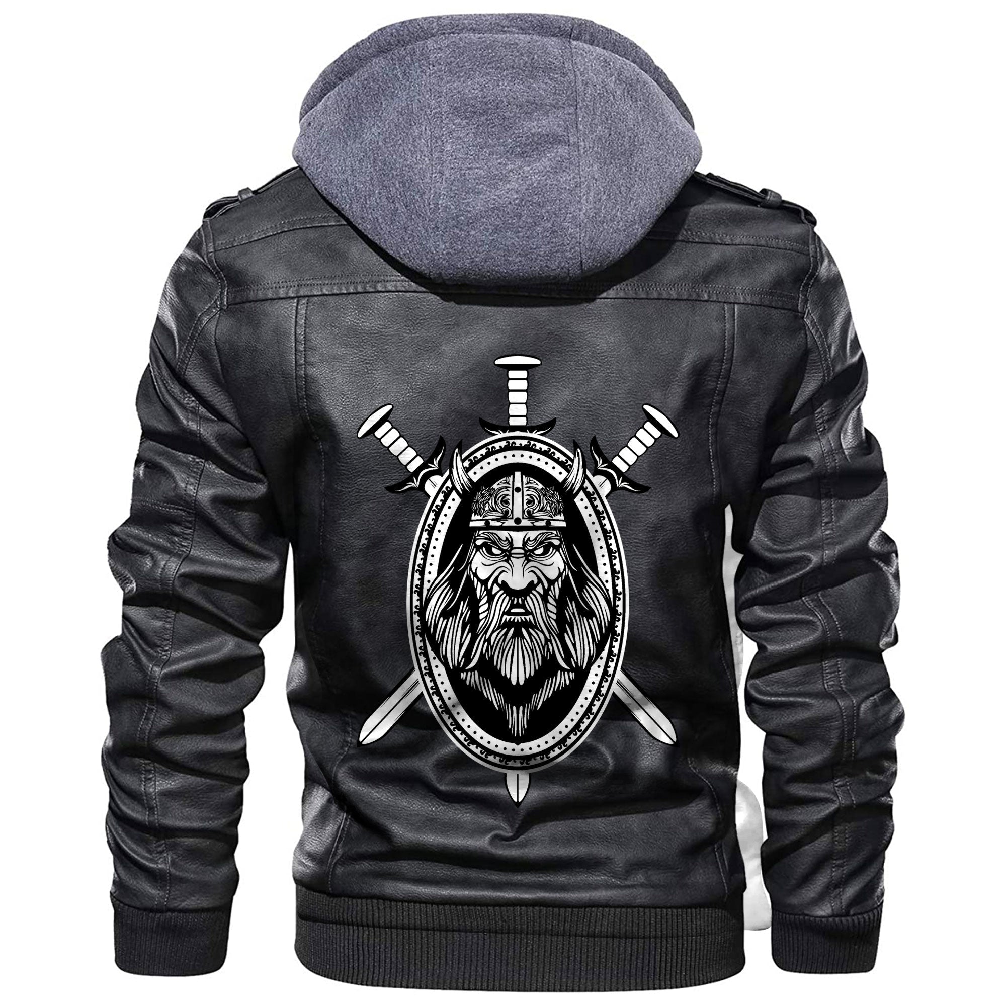 Viking Swords Medieval Warrior Ancient Barbarian Leather Jacket RLT12 - Wonder Print Shop