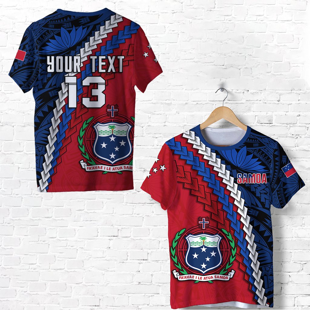 Custom Samoa Polynesian T Shirt Quotes Custom Text and Number LT13 - Wonder Print Shop