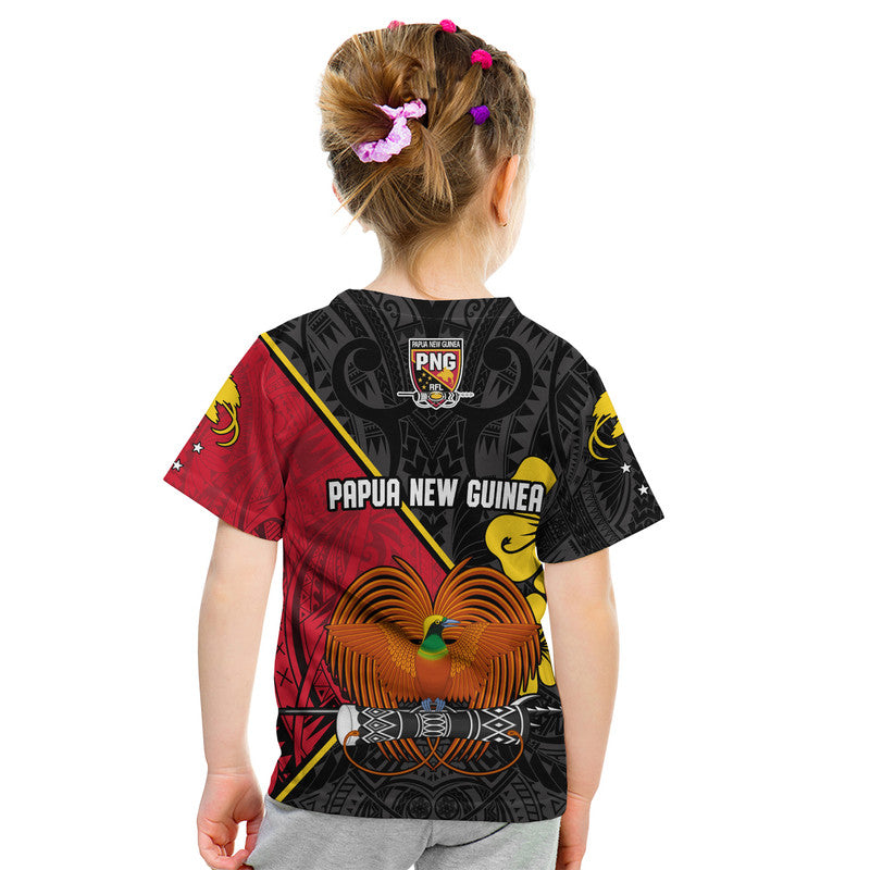 The Kumuls PNG T Shirt KID Papua New Guinea Polynesian Dynamic Style Black - Wonder Print Shop