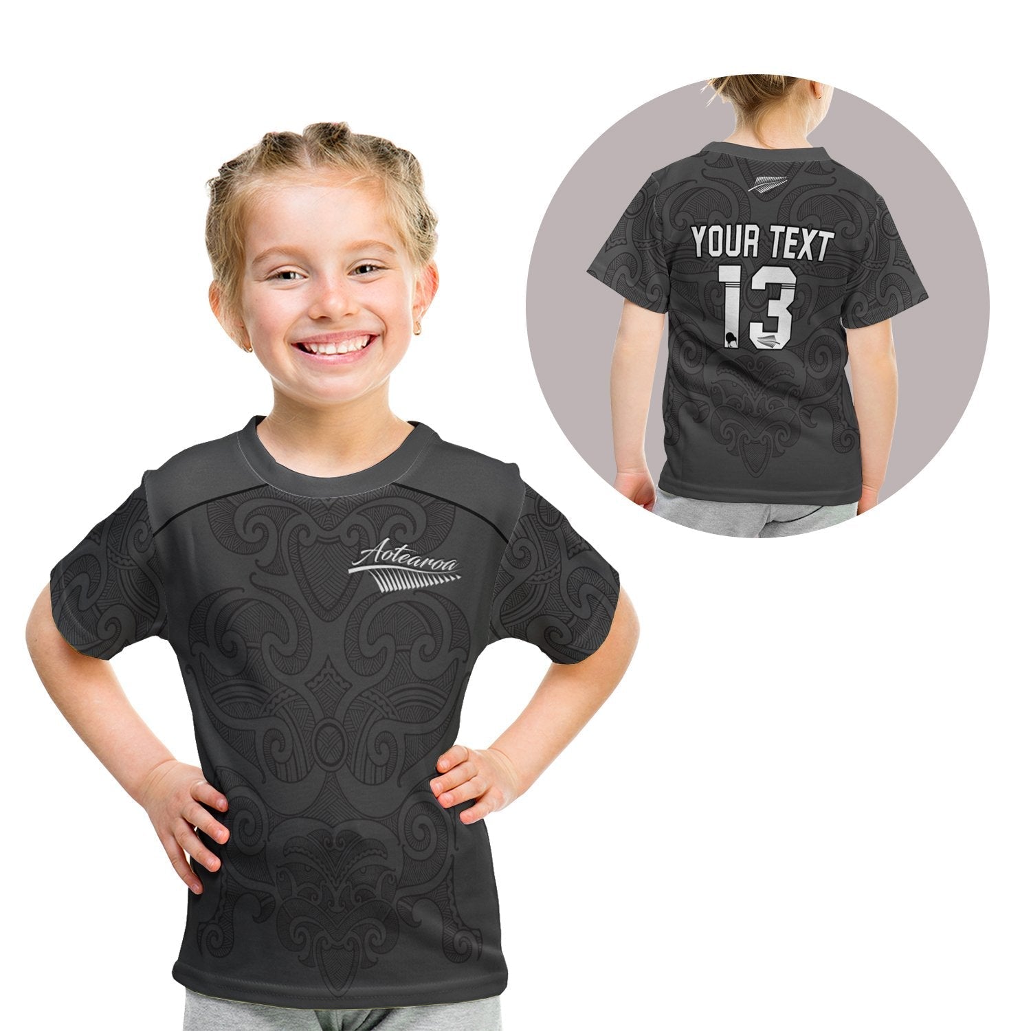 Custom Maori 2021 T Shirt KID Aotearoa Tattoo Custom Text and Number LT13 - Wonder Print Shop