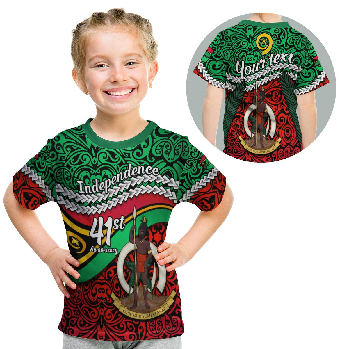 (Custom Personalised) Vanuatu Independence T Shirt KID Happy Anniversary LT13 - Wonder Print Shop