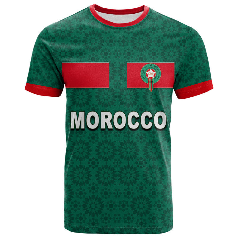 Custom Morocco Soccer T Shirt World Cup Champions Green Style LT6 - Wonder Print Shop