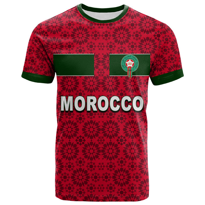 Custom Morocco Soccer T Shirt World Cup Champions Red Style LT6 - Wonder Print Shop