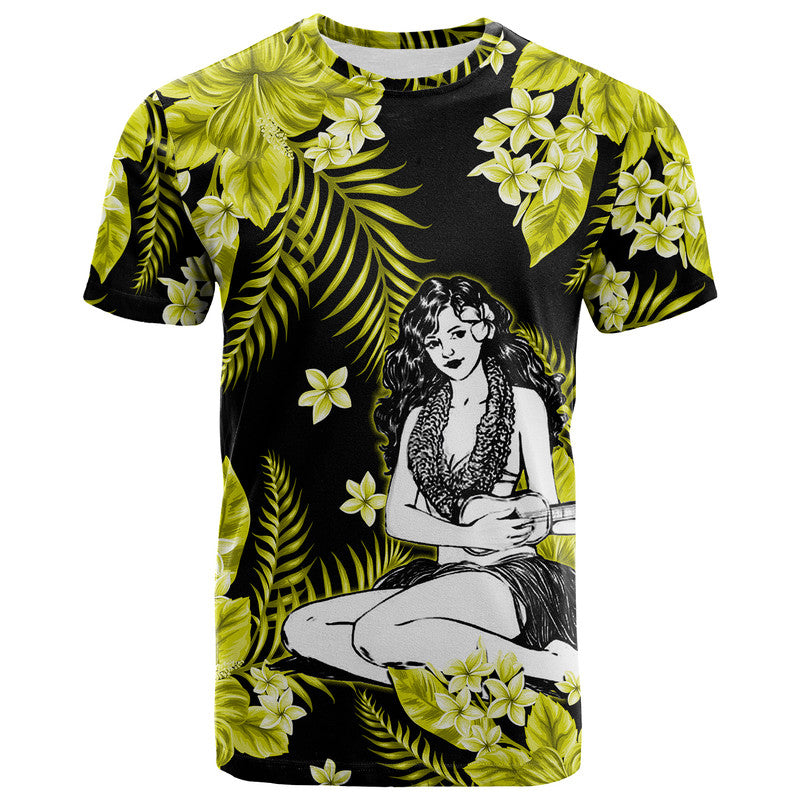 Hawaii Summer Colorful Hula Girl T Shirt Yellow LT6 - Wonder Print Shop