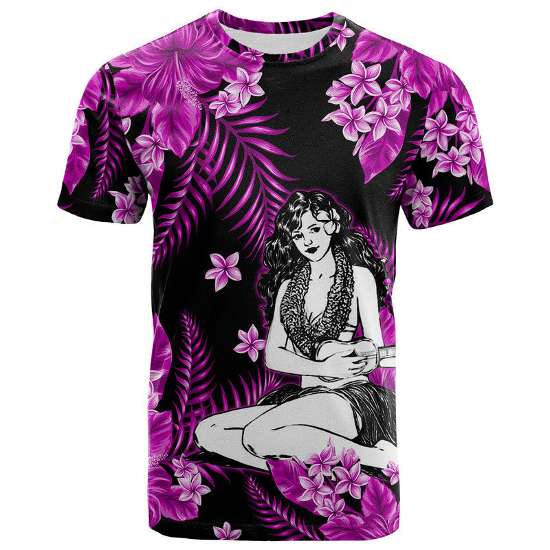 Hawaii Summer Colorful Hula Girl T Shirt Purple LT6 - Wonder Print Shop