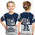 Custom Fathers Day America Dad and Son Baseball Player T Shirt Blue No.2 - Wonder Print Shop