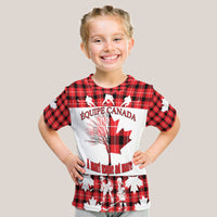 Custom Fathers Day Canada Hockey T Shirt Maple Leaf Tartan - Wonder Print Shop