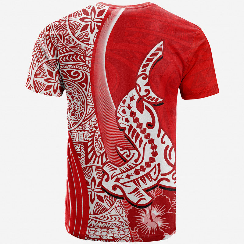 Hawaiian Shark Polynesian T Shirt Vibe Red Style LT6 - Wonder Print Shop
