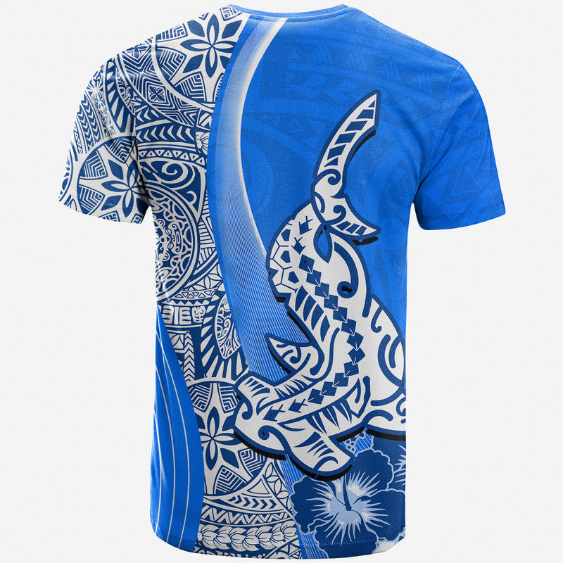 Hawaiian Shark Polynesian T Shirt Vibe Blue Style LT6 - Wonder Print Shop