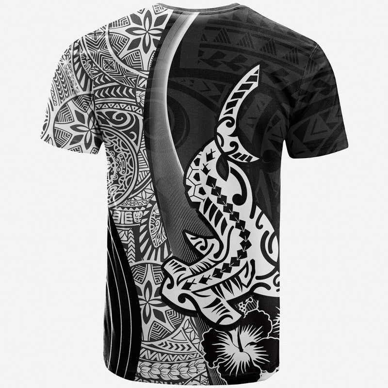 Hawaiian Shark Polynesian T Shirt Vibe Black Style LT6 - Wonder Print Shop