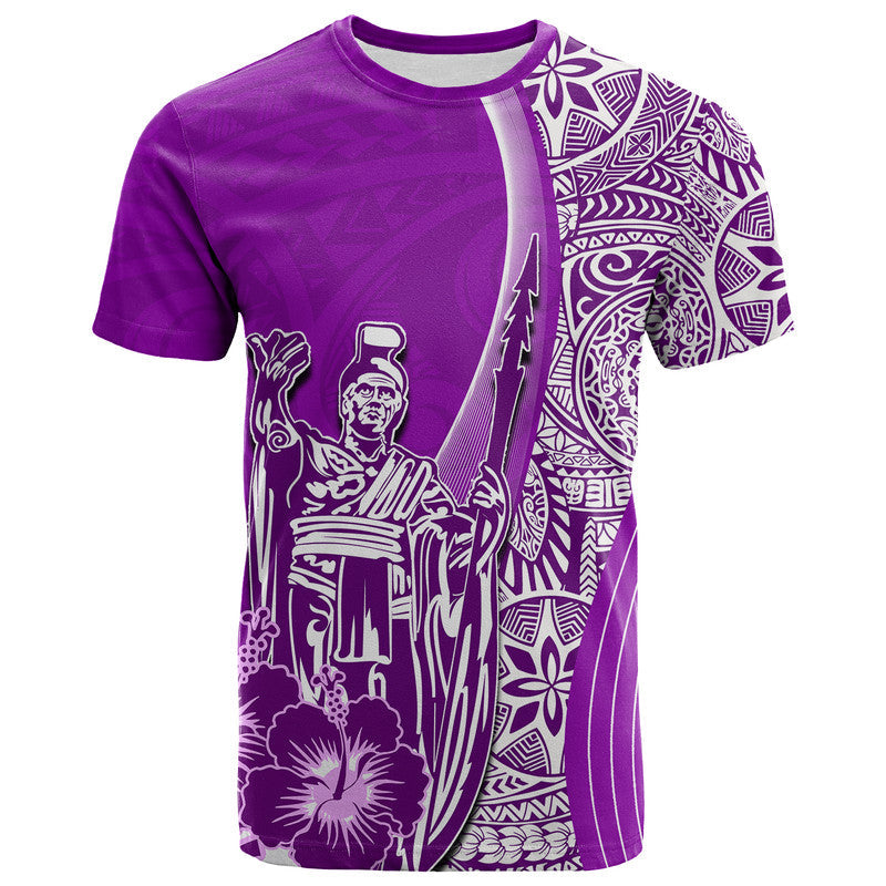 Hawaiian King Kamehameha T Shirt Vibe Purple Style LT6 - Wonder Print Shop