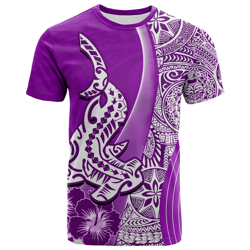 Hawaiian Shark Polynesian T Shirt Vibe Purple Style LT6 - Wonder Print Shop